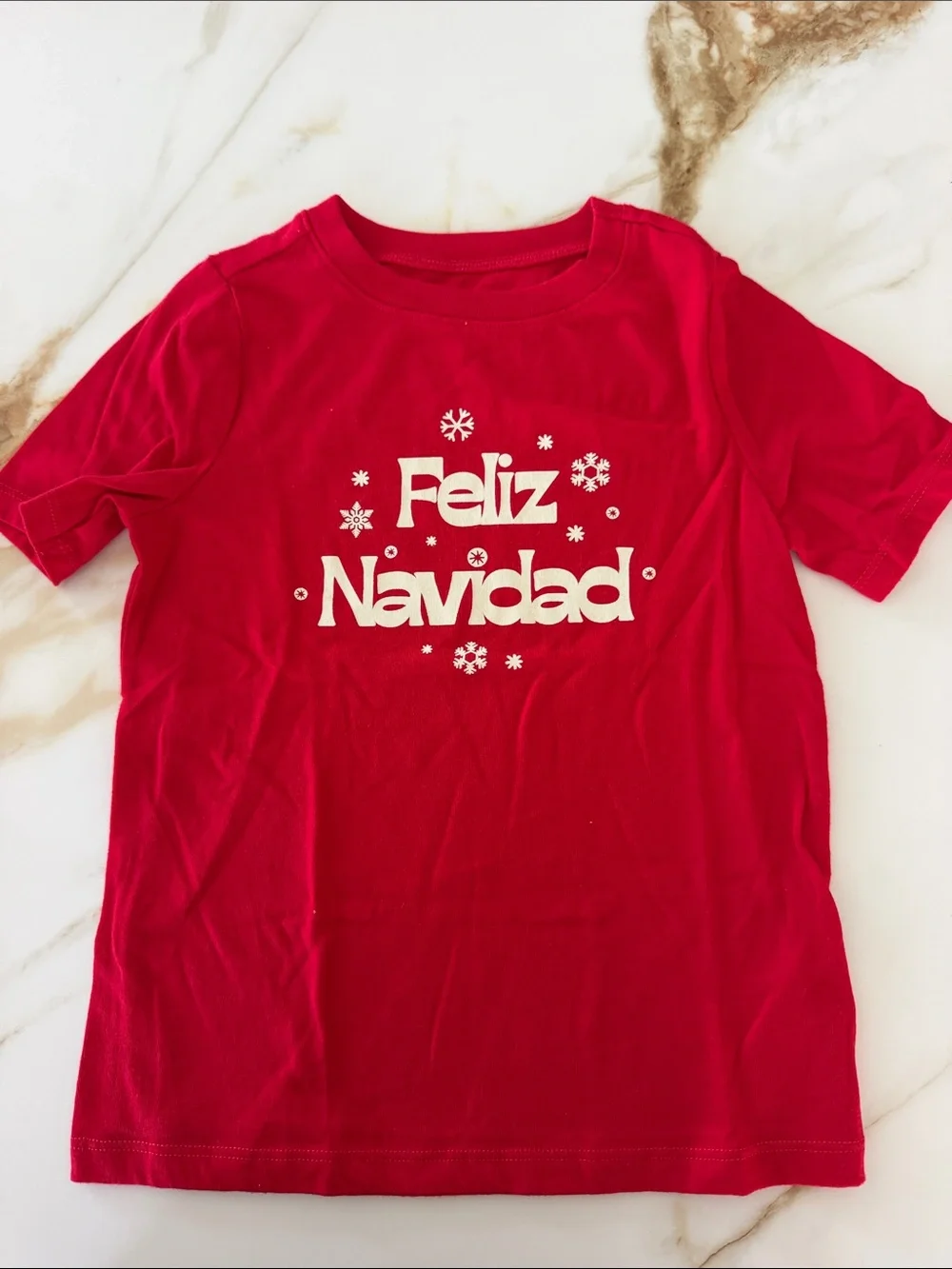 Old Navy Red 'Feliz Navidad' Kids Holiday Tee